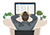 Man pulling hair out.